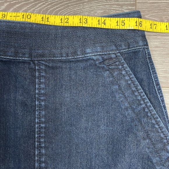 NWOT Loft Dark Wash Stretch Denim Patch Pocket Jeans Skirt 10 - Picture 4 of 11